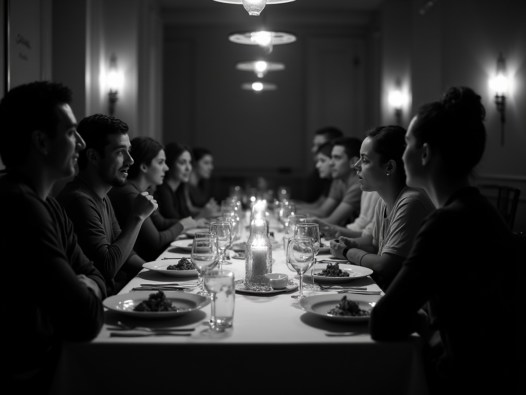 The atmospheric dining room at Lanevora during an evening service